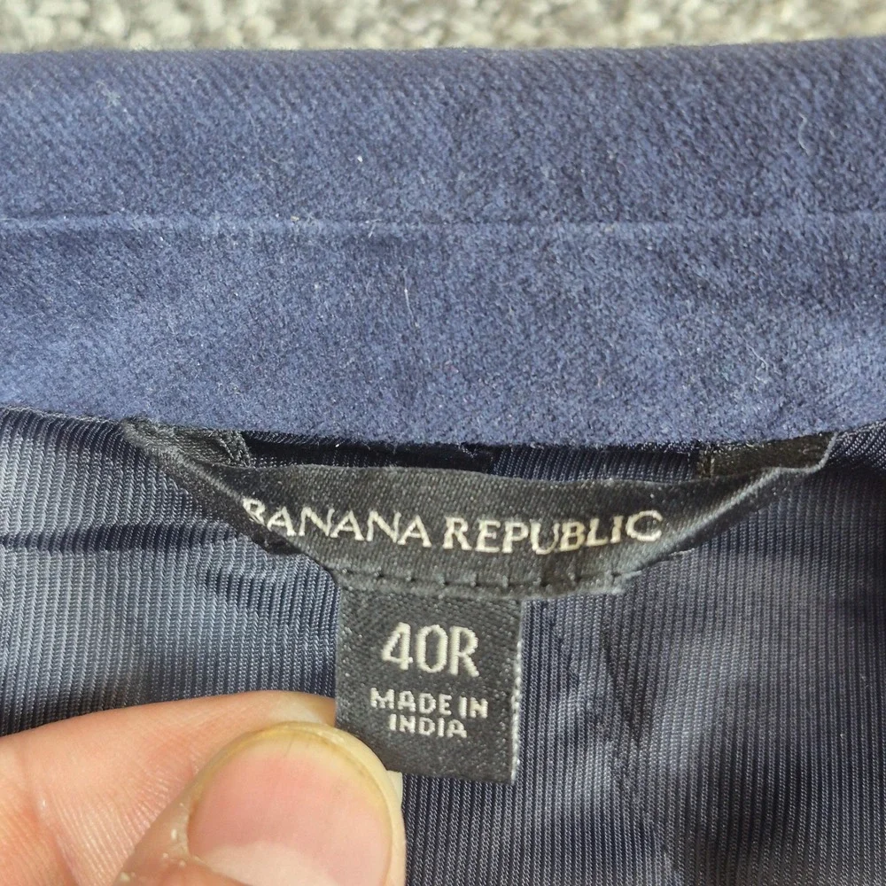 Banana Republic Blazer Mens 40R Navy Blue Slim Fit Brushed Cotton Sport Coat